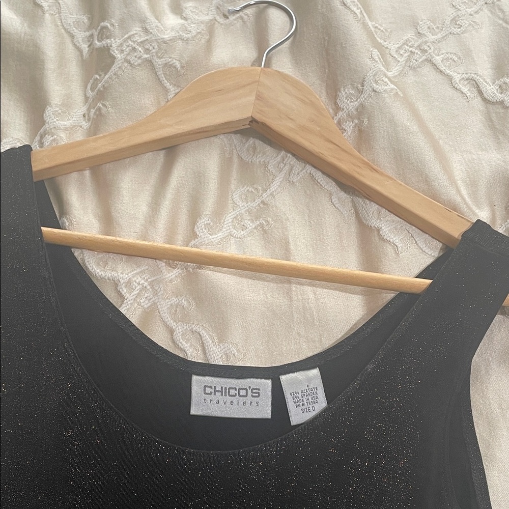 Chico's Black Sparkle Sleeveless Top